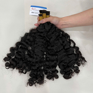 Extensions de cheveux bouclés birmans de qualité supérieure, sans trame, 100 % cheveux humains bruts pour tressage, fournisseur en gros - Product Image 2