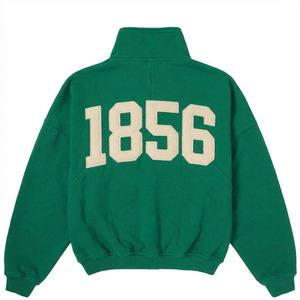 Sudadera con capucha y cremallera de un cuarto, transpirable, con LOGO personalizado, de manga larga, para hombre, de algodón, estilo crop, para fitness, gimnasio, entrenamiento, holgada. - Product Image 2