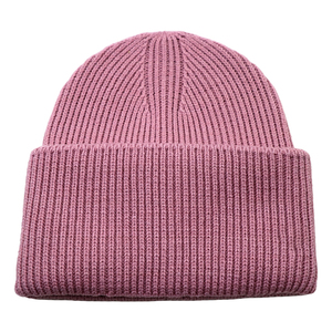 2026 Neues Design Senfgelbe Gerippte Strickmütze Unisex Erwachsene Lässige Winter-Warme 100% Acryl Mütze mit Umschlag im Unifarbenen Stil - Product Image 5