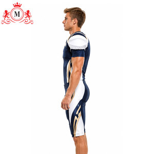 Uniforme de football américain pour homme de couleur bleue avec des accents blancs et dorés, ensemble de maillot et de pantalon en polyester respirant pour adultes - Product Image 3