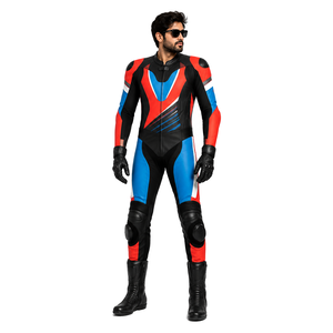 Combinaison de moto en cuir Samroz Sports pour homme, une pièce, protections CE amovibles, toutes saisons, résistante à l'eau, respirante, coupe-vent, course - Product Image 1
