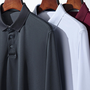 <b>Mens</b> <b>Long</b> <b>Sleeve</b> <b>Polo</b> <b>Shirt</b> Polyester Blend Performance Top Comfortable Breathable Athletic Wear For Active Lifestyle <b>polo</b> <b>Shirt</b> - Product Image 4