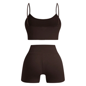 Conjunto de Yoga Acanalado con Logotipo Personalizado, 2 Piezas, Ropa Deportiva sin Costuras para Mujer, Leggings de Cintura Alta y Sujetador Deportivo para Entrenamiento - Product Image 2