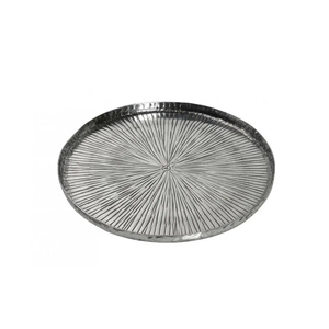 Plateau de service/assiette élégant en acier inoxydable en forme de mangue, motif argenté gaufré, pour rangement de vaisselle, à prix réduit - Product Image 5
