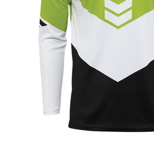 Maillot de course pour homme à manches longues, coloris vert, blanc, noir, en polyester, séchage rapide, toutes saisons, vêtements de moto - Product Image 5