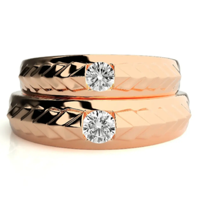 Bindi Jewels 925 Sterling Silver Rose Gold Plated Engraved Christian Romantic <b>Couple</b> Rings - Product Image 2