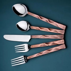 Red <b>Acrylic</b> Handle Flatware Set Stainless Steel Stylish Design Perfect For Events Weddings And Kitchen Dining - Product Image 4