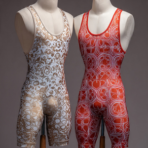 Weightlifting Sublimation Wrestling <b>Singlet</b> 100% Polyester Athletic Wear Wrestling Suits <b>Men</b> Workout Fitness Wear Wrestling Suit - Product Image 4