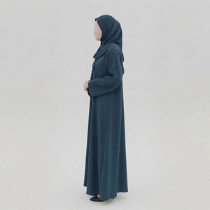 Women 2026 Muslim Modest Straight Chiffon 100% Silk Long Sleeve V-neck Eco-Friendly Breathable Anti-Wrinkle Natural Formal - Product Image 4