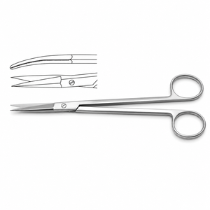 Ciseaux de rhinoplastie McIndoe, lames droites semi-ondulées en acier inoxydable, instrument chirurgical ORL certifié CE - Product Image 1