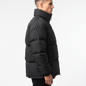 Veste matelassée noire pour homme, col montant, coupe-vent, épaisse et chaude, décontractée, avec fermeture éclair, coupe régulière, vente en gros - Product Image 4