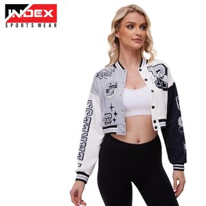 Blouson Bomber Varsity Femme Style Letterman Personnalisé Tendance Urbaine Hiver Vêtements pour la Vente en Gros - Product Image 3