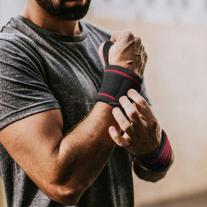 Conception privée Logo Powerlifting Poignet Soutien Wraps Noir Fitness Gym Coton Polyester Sangles Élastiques avec Matériau En Nylon - Product Image 6