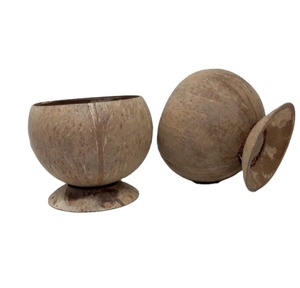 Tazón de Cáscara de Coco al por Mayor, Hecho a Mano, Sostenible, para Regalo, con Logotipo Grabado con Láser, Estilo Bohemio - Product Image 1