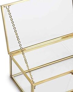 Rectangular Glass Storage Box With Metal Frame For Jewelry Organizers And Decorative Use - Product Image 5