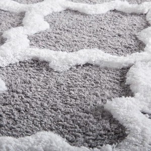 Modern Geometric 100% Cotton Reversible Bath <b>Mat</b> Rectangle Non-Slip Tufted Rug with Rubber Backing for Home <b>Bathroom</b> - Product Image 6