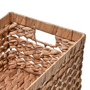 Cestas de anidación rectangulares de Jacinto tejidas a mano de cabaña Bohemia con asas Juego de 3 cestas de almacenamiento tejidas - Product Image 4