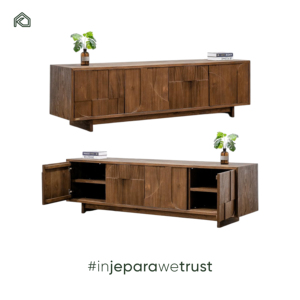 Premium Reclaimed Teak Sideboard Living Room <b>Rustic</b> Wooden Credenza Buffet Storage <b>Cabinet</b> Eco Friendly Furniture Villa - Product Image 5