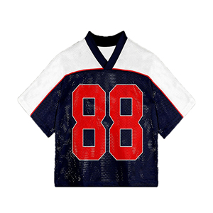 Custom Football Jersey Mesh Breathable Short Sleeve V-Neck <b>Athletic</b> Sportswear Printed Logo 100% Polyester Quick Dry - Product Image 5