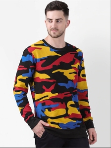 Suéter de Punto para Hombre, Cuello Redondo, Estampado de Camuflaje, Corte Ajustado, Manga Larga, Informal para Otoño, 100% Poliéster - Product Image 2