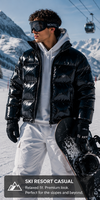 Veste d'hiver pour homme, poncho matelassé avec capuche, fourrure de mouton épaisse, satin confortable