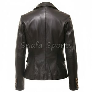 Chaqueta de cuero para mujer, corta, moderna, diseñada para un estilo casual juvenil, cómoda para el uso diario. - Product Image 2