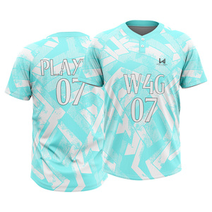 เสื้อเบสบอลแบบกำหนดเอง 2 กระดุม แขนสั้น ชุดทีม ซับลิเมชั่น เสื้อกีฬา ขายส่ง OEM แบรนด์ส่วนตัว - Product Image 4