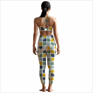High Waisted Leggings And Matching Sports <b>Bra</b> Yoga Sets For Women Activewear Women Gym Yoga Sets - Product Image 2