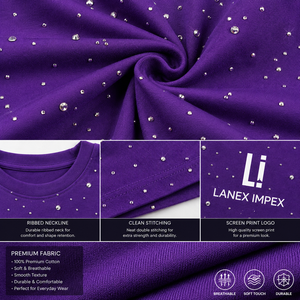 Nouveau design personnalisé pour t-shirt graphique scintillant à manches courtes et col rond en coton 100% pour homme, style streetwear décontracté et surdimensionné - Product Image 5