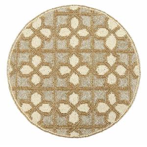 Hot Selling Round Floral Glass Beaded <b>Table</b> Mat Handmade Glass Beads Place Mat For Dining Thanksgiving & Festive <b>Decor</b> - Product Image 6