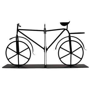 Lot de 2 serre-livres décoratifs en métal, design vélo vintage antique, pour la décoration des étagères de la maison et du bureau - Product Image 1