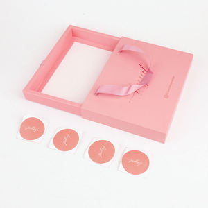 Custom Eco-Friendly Handmade Pink Valentine's Day Luxury <b>Gift</b> <b>Box</b> for Jewelry Cardboard Sliding Drawer Ribbon Handle Hot - Product Image 3