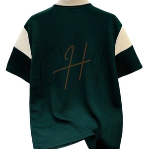 T-shirt Homme Oversize à Manches Courtes Vert Foncé avec Imprimé Lettres sur le Devant, Tricoté 100% Coton, Coupe Décontractée, Séchage Rapide, Écologique - Product Image 2