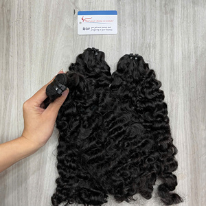 Extensiones de cabello natural en trama de color natural, cabello rizado birmano al vapor, listas para enviar, cabello vietnamita virgen. - Product Image 3