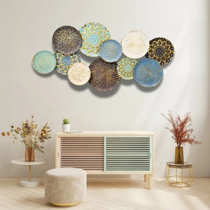 Best Selling Metal Floral <b>Wall</b> Art Boho Style Gold <b>Frame</b> Green Patina Handmade Decor Circular Shape Home Decoration - Product Image 5