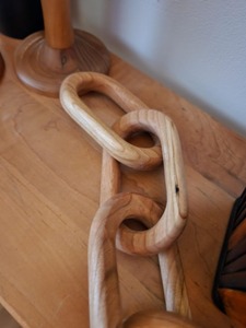 Chaîne en bois naturel à 5 maillons pour décoration de table d'hôtel, de fête, de maison ou de bureau, couleur bois naturel, très vendue - Product Image 3