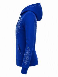 Sweat-shirt à capuche pour femme avec strass, manches longues, décontracté, avec cordon de serrage et poche avant - Product Image 2