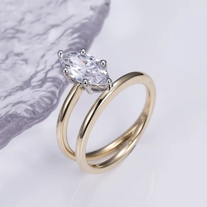 แหวนหมั้นเพชรทรงมาร์คีส์ทองคำแท้ 18K สำหรับผู้หญิง ได้รับการรับรองจาก GIA สไตล์คลาสสิก - Product Image 3
