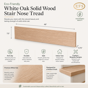 [Certificado FSC Ecológico] Piso de Madera Maciza de Roble Blanco |   Tablero de Escalera Interior Antideslizante, Seguro y Duradero, Hecho a Medida, 1 Año de Garantía - Product Image 1