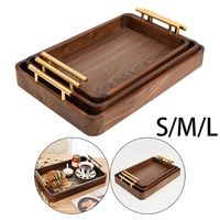 Modernes Serviertablett aus Holz mit Metallgriff für Küche, Schlafzimmer, Gästezimmer, Wohnzimmer, neues Design, Dekorationstablett