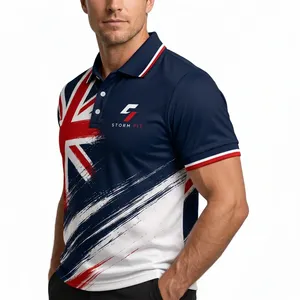 Camiseta Polo Deportiva de Secado Rápido para Hombre, Marca Storm Fit, de Poliéster, Manga Corta, Estampado por Sublimación, Corte Regular, Diseño Deportivo, Logotipo Frontal - Product Image 6