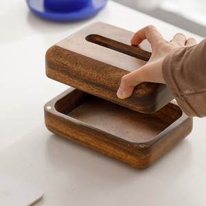 Caja de pañuelos de madera ecológica de primera calidad, diseño personalizable para mesa de comedor, sala de estar, dormitorio, decoración interior de lujo - Product Image 3