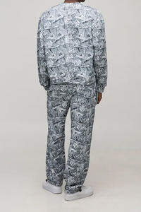 Nouvelle Collection de Survêtements Tendance : Sweat-shirt Camouflage Oversize à Coupe Boxy avec Poignets à Nouer, Chemise à Épaules Tombantes et Pantalon Ample Unisexe, Impression OEM - Product Image 5