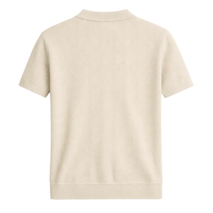 Polo tricoté pour homme Josh, manches courtes, coton premium texturé, coupe ajustée, décontracté, élégant, pour l'été, respirant, vente en gros - Product Image 3