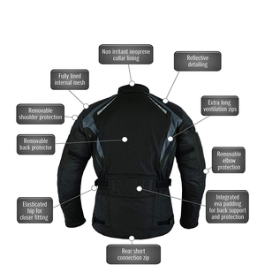 Chaqueta de Motocicleta Negra para Hombre RACE, Manga Larga, Resistente al Viento, para Todas las Estaciones, Ropa de Carreras - Product Image 2