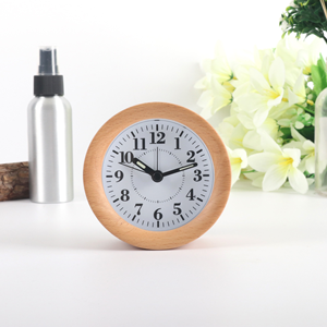 Reloj Despertador Analógico Clásico de Madera con Forma Redonda, Función de Repetición, Moderno, Luminoso, con Luz Nocturna - Product Image 2