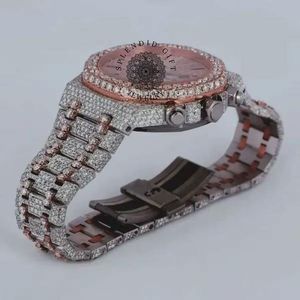 APPEDG JEWELRY Diamond <b>Watch</b> 28mm Silver/Moissanite <b>Case</b> Sapphire Crystal ETA Quartz Movement Chronograph Luxe Style Deployment - Product Image 3