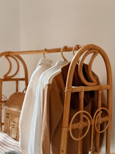 Rattan Doll's Hanging New <b>Rack</b> Clothes Kids <b>Rail</b> Hanger Kids for Nursery Decor Rattan Hook in Vietnam - Product Image 2