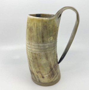 Taza de cuerno de búfalo Rústico Personalizar Grabado logo Taza de cuerno Hecho a mano Taza de cerveza Fiesta y restaurante Usado - Product Image 3