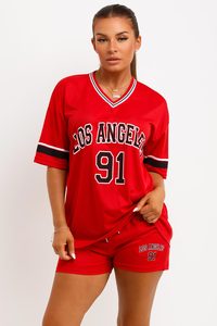 Ensemble T-shirt et short en jersey surdimensionné personnalisé avec impression par sublimation, respirant, style sport et streetwear, faible MOQ, fournisseur OEM ODM - Product Image 3